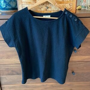 Madewell Boxy Black Rib Top